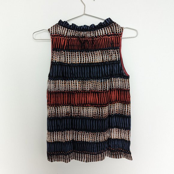 Ann Taylor LOFT Tribal Print Top, Red/Blue/White, Women's XS - Picture 2 of 4